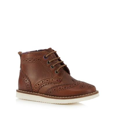 Boys brown brogue boots